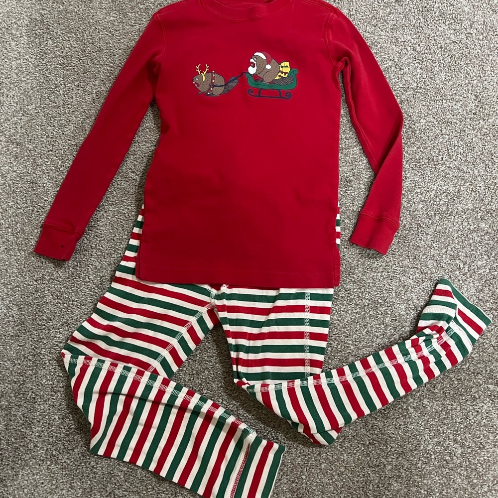 Duluth Trading Co Red and Striped Kids Pajama Set